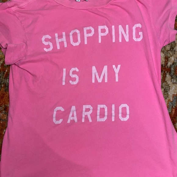 Y2K Barbiecore Wildfox Shopping is my Cardio Shirt — as seen on Mindy Kaling - Picture 2 of 2